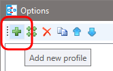 Options, Add new profile button